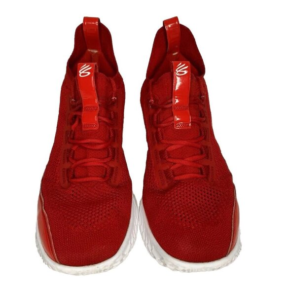 Under Armour Steph Curry 8 Flow TB 3024785-605 Red Patent White Men's 14 Shoes - Picture 2 of 11